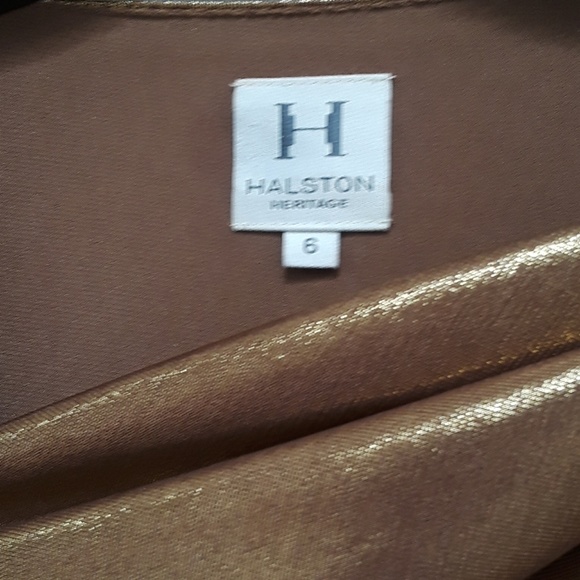 Halston Heritage Gold Liquid Lame Dress - Picture 7 of 8